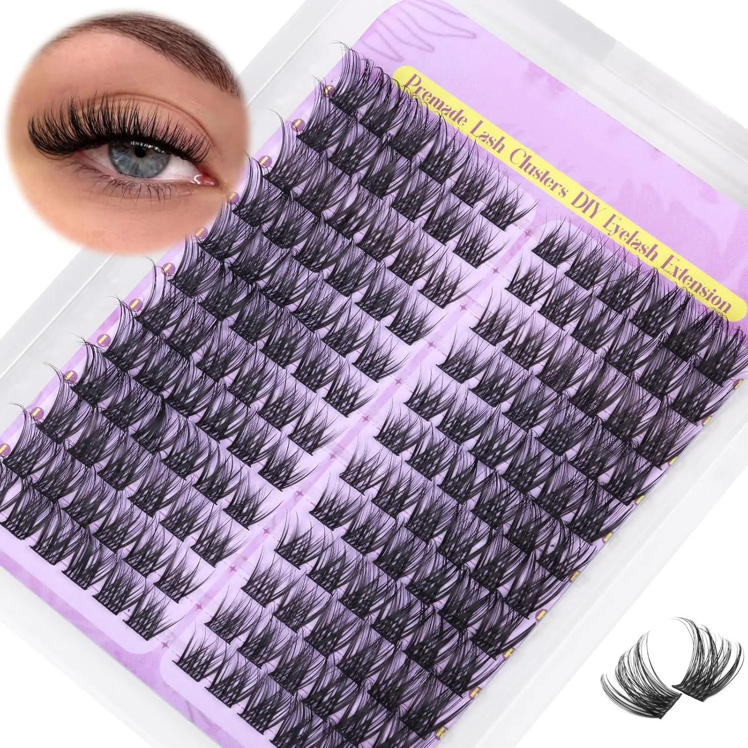 Individual Eyelash Bundles False Eyelashes, Eyelash Falsies, Cosmetic Eyelash Extension, 1 Box Eyelash Extension Kit, Self Grafting Curl Diy Lash Kit, Eye Makeup Enhancement False Eyelashes, DIY Eyelash Extensions