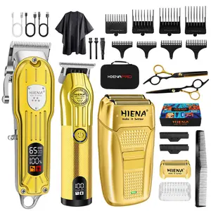 3-piece professional men's electric hair clipper set, USB rechargeable cordless hair clipper, beard trimmer, suitable for hairdressers and stylists, men's hair clipper, home hair clipper combination, holiday gift for him, Father's Day gift