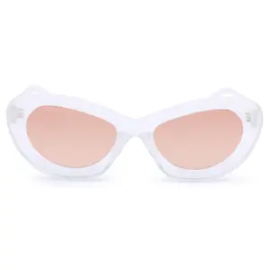 Jackie Rose Gold Sunglasses with White Frame and Light Pink Lenses