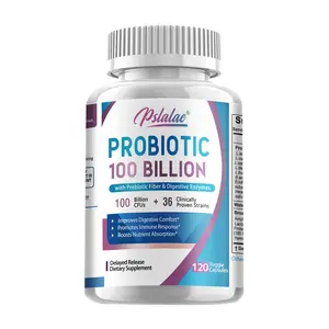 Pslalae - Natural Probiotics 100 Billion Contains Prebiotic Fiber and Digestive Enzymes - Helps Improve Digestive Health - Promotes Nutrient Absorption