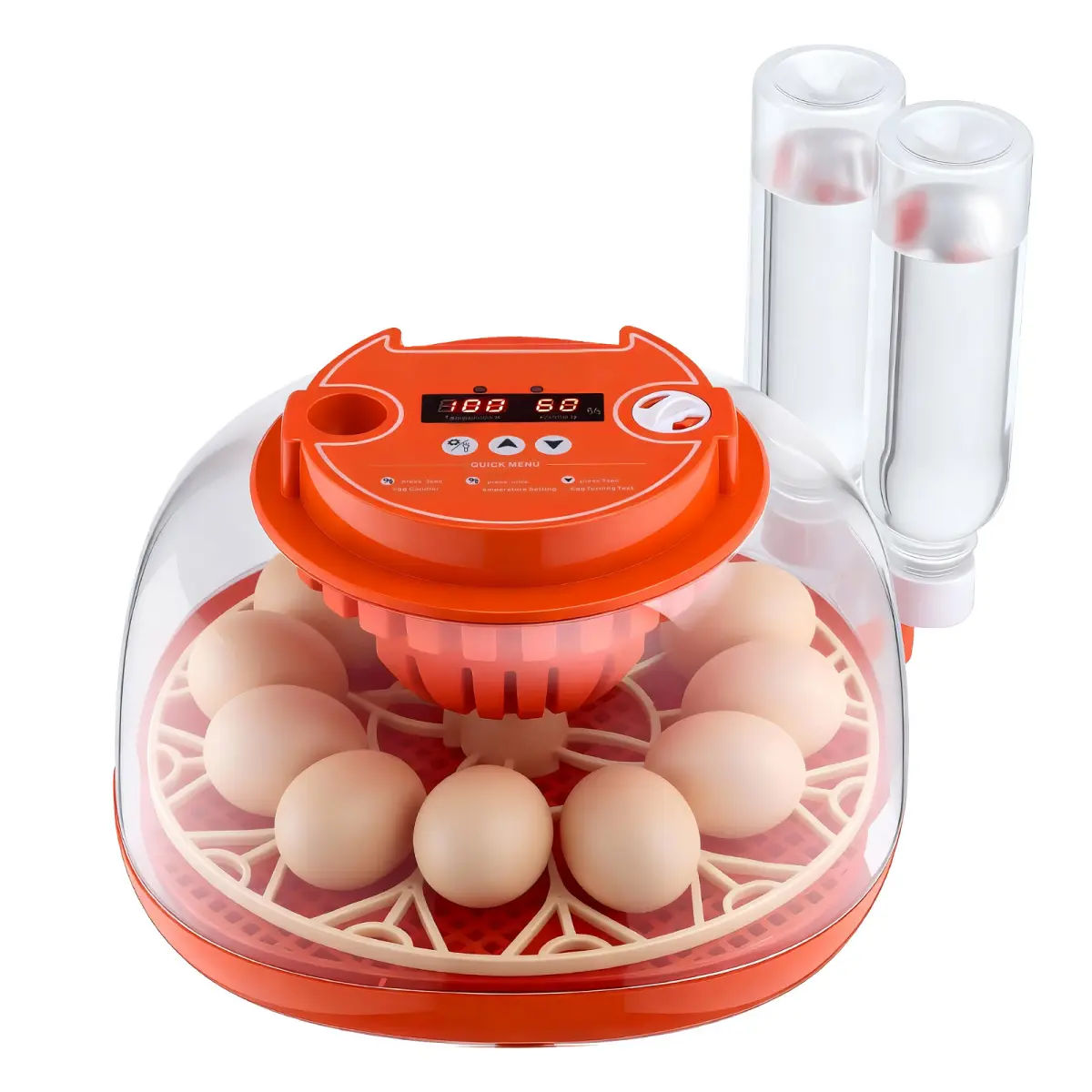 12 Egg Incubator, Automatic Egg Turner with LED Candler, Temperature & Humidity Control, 360 °   View Clear Window, Poultry Eggs Incubator for Home Farm, Hatching Chicks Ducks Goose Quail