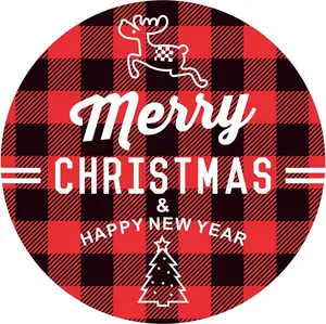 120Pcs 2Inch Merry Christmas Gift Stickers, Happy New Year Stickers,Self-Adhesive Christmas Envelope Seal Label Sticker