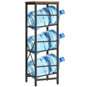 HOOBRO Water Jug Rack, Water Bottle Holder, 5 Gallon Water Jug Rack, 3-Tier Water Bottle Stand, Water Jug Stand, for Kitchen, Living Room, Office