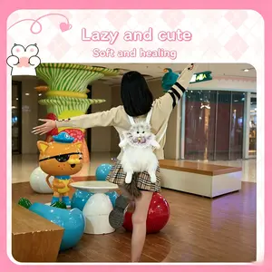 Lifelike Cute Cat Plush Backpack, Grab Everyone's Attention Easily