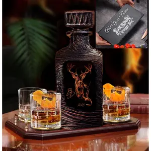 Hunting Whiskey Decanter Set / Deer Gift for Hunters