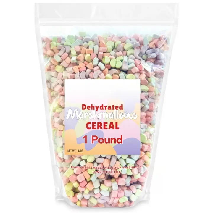 Dehydrated Marshmallow Bits 1 Pound Resealable Bulk Bag Cereal Assorted Colors And Shapes, Perfect For Easter, Saint Patrick's Day Celebration