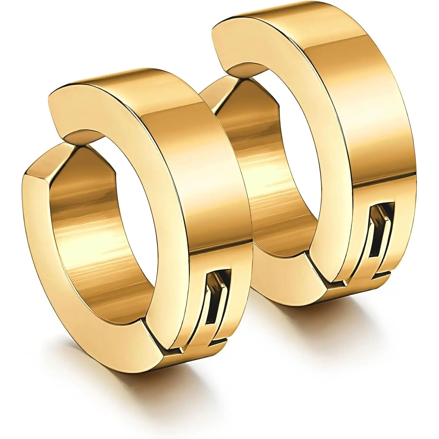 MILACOLATO Non-Piercing Clip Earrings - Stainless Steel with Metal Coating, Hypoallergenic Beads Huggie Hoops, Comfortable and Without Being Bulky Daily Jewelry for Women, Multiple Pairs Available (Birthday Gift Option)
