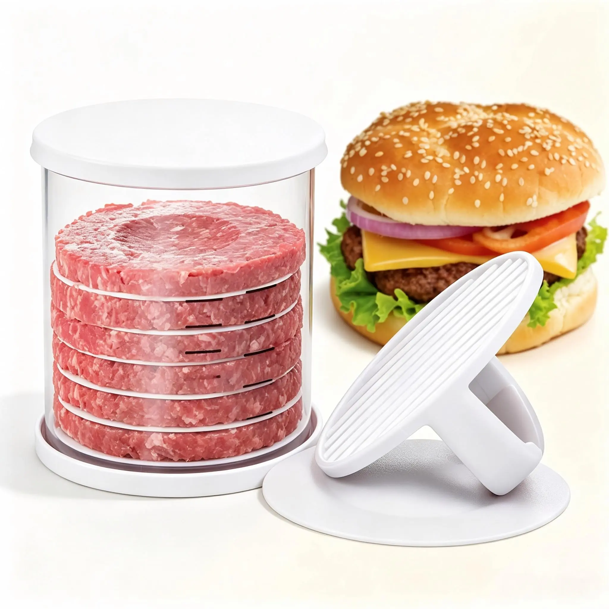 Burger Patty Maker,Multi‑Layer Burger Press Set for BBQ Homemade Prep