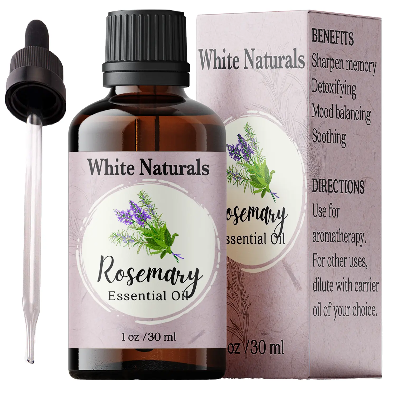 Organic Rosemary Essential Oil, 100% Pure & Natural, Premium Quality Undiluted Oil for Skin, Hair Growth, Conditioner, Strengthening, Massage, Aromatherapy Diffuser, DIY Soap making