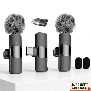 2-In-1 Wireless Mic| Portable Lavalier Microphone For Vlog, Live Stream & Recording