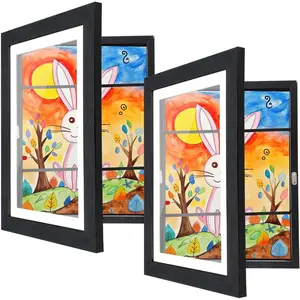 [2-Pack]  Artwork Frames Changeable, 8.5 x 11-IN Frames for  Artwork, Front Opening Picture Frames, Home Decor, Up to 150 count of  Art Frame, Craft Storage, Hanging Wall Decor, Art