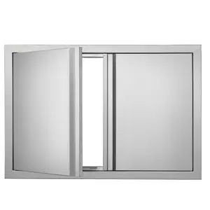 VEVOR BBQ Access Door, 30W x 21H Inch Double Outdoor Kitchen Door, Stainless Steel Flush Mount Door, Wall Vertical Door with Recessed Handles , for BBQ Island, Grilling Station, Outside Cabinet