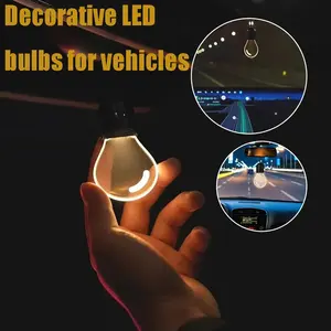 Luminescence Car Interior Pendant Light Mini 2D Flat Bulb Led Ambient Light Car Decors Accessories,Car Rearview Mirror Ornament Gift Unisex Led Lights Car