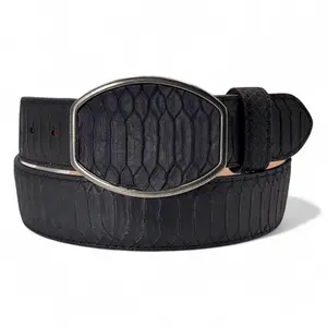 Men’s 2” Embossed Print Western Leather Belt Black – Classic Cowboy Style HC-122