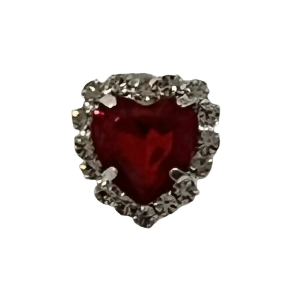 Snapeze Red Rhinestone Heart Charm