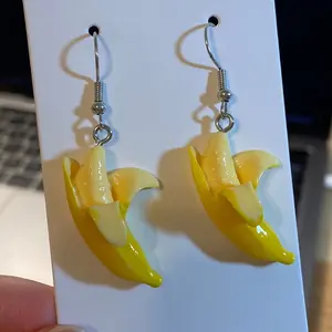 Peeling Bananas Earrings - Yellow Banana Design with Earring Hooks, Lightweight and Cute Accessory