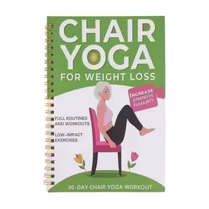 Chair Yoga Healthy Slimming 30-Day Plan Book, Low Impact Yoga Tutorial, Whole Body Workout, Enhances Strength and Flexibility, Ideal for Middle Aged, Office Workers, Mother's Day Gift