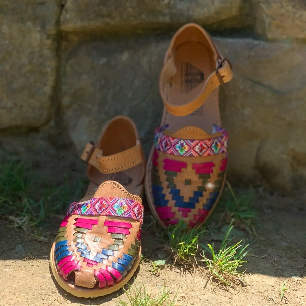 Colorful Womens Mexican Handmade Leather Huaraches Sandals All Sizes Boho- Hippie Vintage
