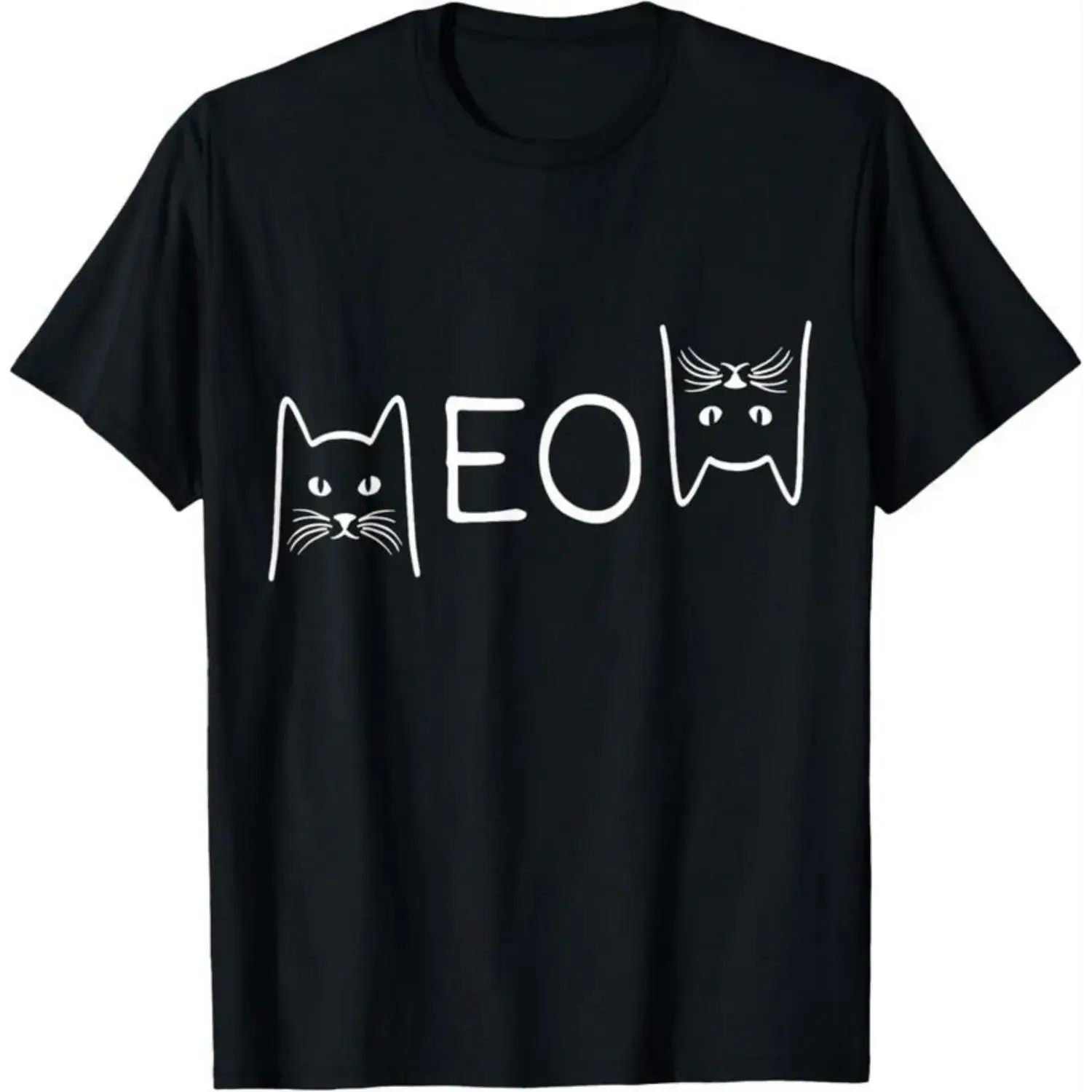 100 Percent Cotton Meow Cat Shirt Funny Kitty Mom and Dad Tee