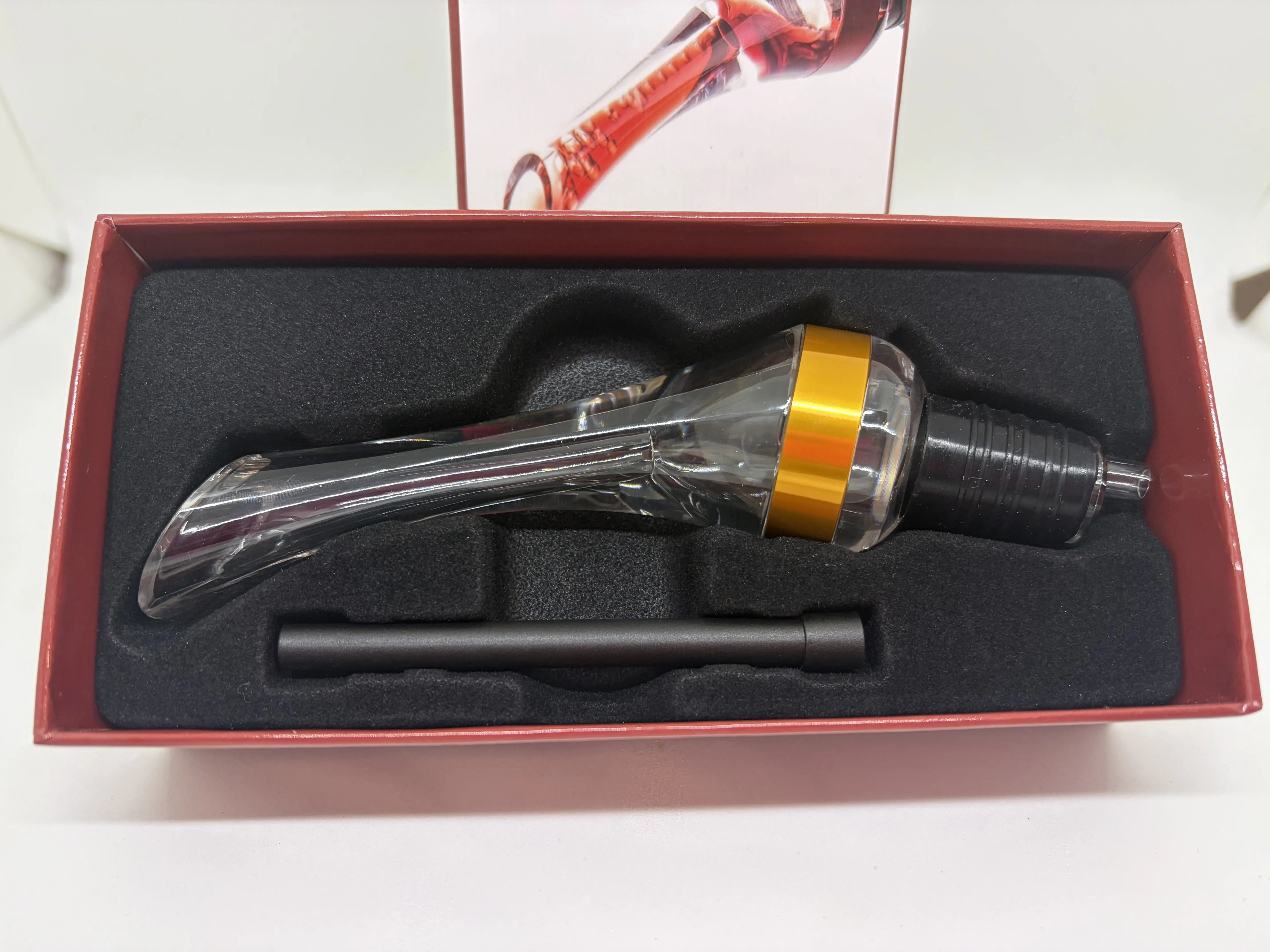 Vintorio 2017 S Glass Body Wine Aerator Pourer - Single Unit Bar Utensil with Precise Pour Enhancement for Wine Tasting