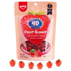 4D Fruit Gummy Bursts - Fruit Flavor with Colorful Gummy Fruits, No Artificial Colors or Preservatives