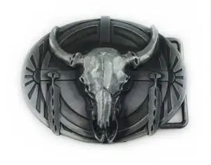 Bronze Texas Long Horn Bull Belt Buckle