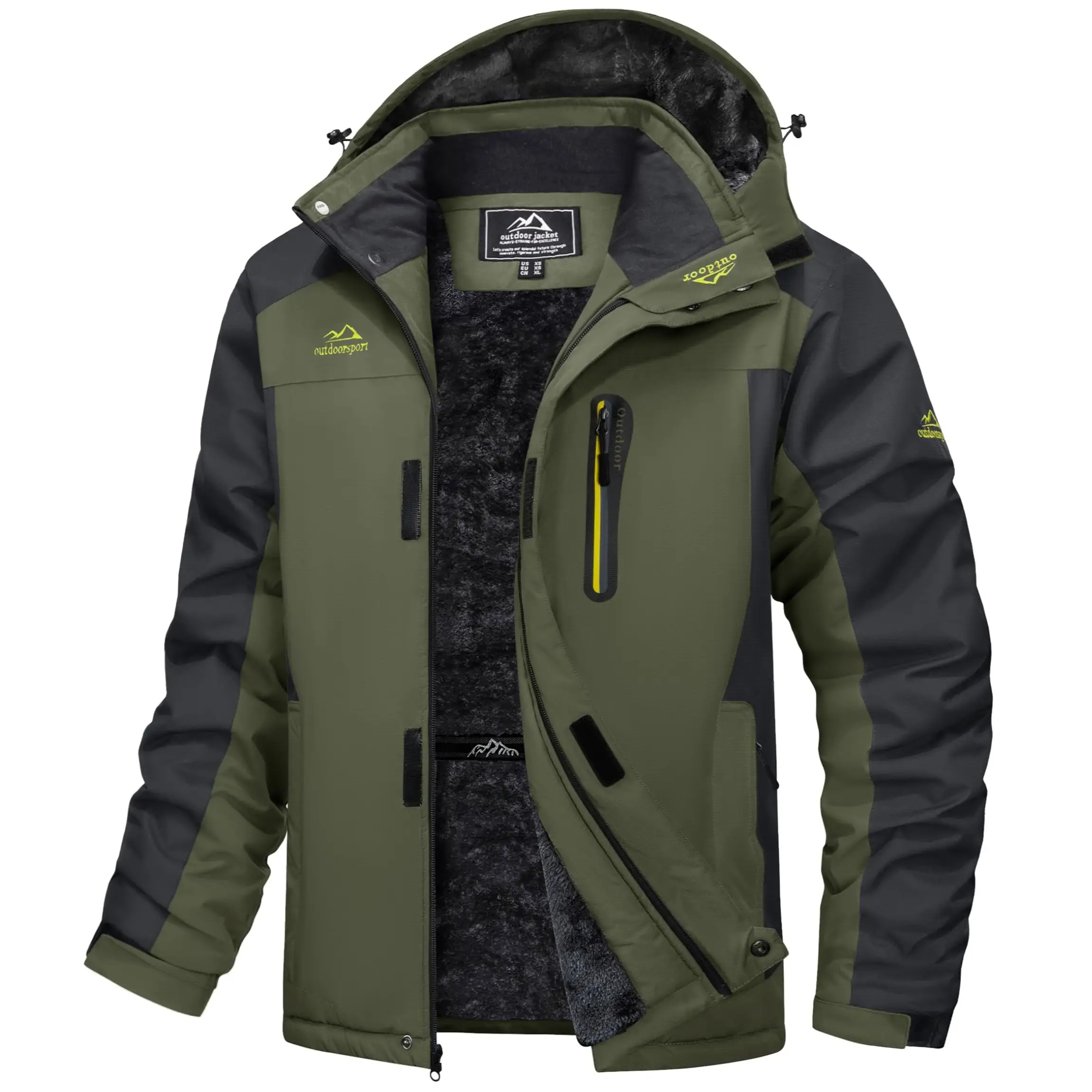 MAGCOMSEN Men's Winter Coats Water Resistant Snow Ski Jacket Fleece Lined Parka 4 Pockets FallFreshness Outdoorfun