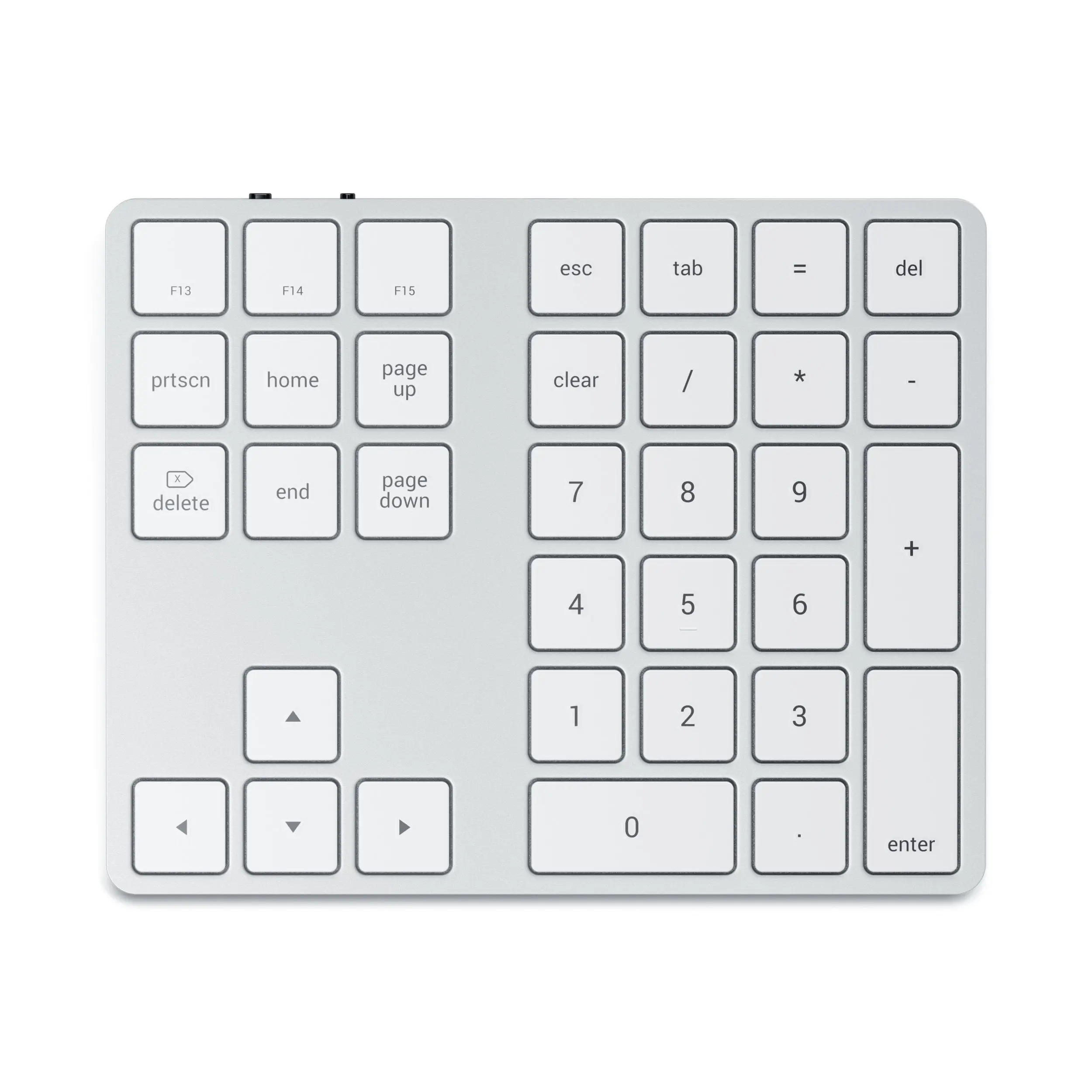 Satechi Bluetooth Extended Numeric Keypad (U.S. English Layout), Slim Rechargeable 34-Key Numberpad, for MacBook Air/Pro/Neo, iPad Air/Pro, iPad mini, Mac mini, iMac