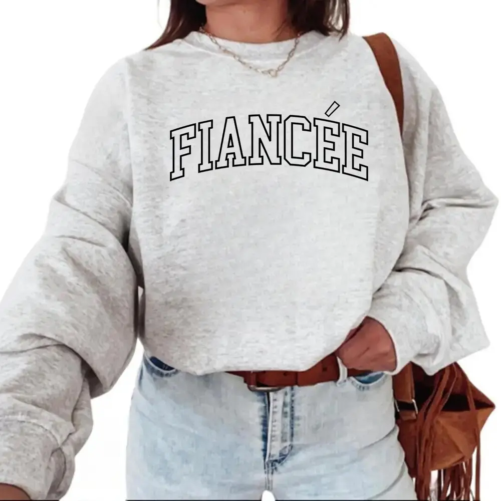 New Fiancee Sweatshirt, Engagement Gift, Bride To Be, Future Mrs , Bridal Shower Gift, Future Wife Cotton Pullover (1)