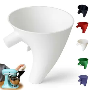 Mixer Flour Hopper with Flow-Directing Nozzle & Overflow Prevention - Compatible with KSM150 & 5-Quart Vertical Mixer, Ergonomic Handle & Stable Base, Kitchen Household