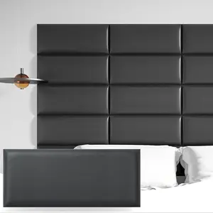 5-Piece Peel & Stick Headboard Soft Padding Wall Panels, Anti-Collision Soundproof Self-Adhesive Wall Covering, DIY Wall Mounted Decoration