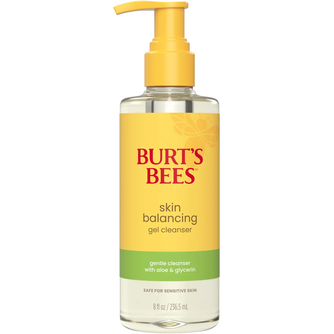 Burt's Bees Skin Balancing Gel Cleanser | Gentle Facial Cleanser for Normal to Combination Skin | Aloe, Glycerin & Cucumber Extract | Removes Makeup, Dirt & Oil | Sensitive Skin Friendly