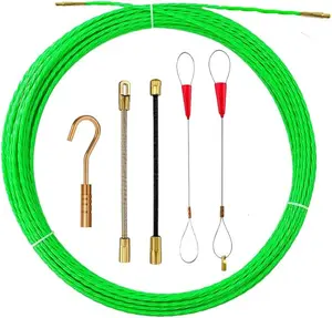 37FT Fish Tape Wire Puller Including 5Adapters- Durable  Retraction Aid for Electrical Work (12M)