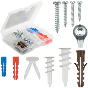 Drywall and Hollow-Wall Anchor Assortment Kit, Anchors, Screws, Wall Anchor Hooks, and Hollow-Door Toggle Anchor