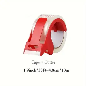 Yitape Silent Box Sealing Tape with Cutter Dispenser, Transparent Noiseless Packaging Tape, Industrial High Adhesion, Ideal for Moving/mailing/storage Boxes