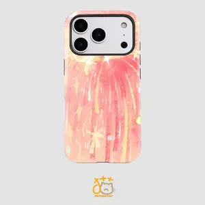 Firework Bow Sparkling Film Two-In-One Protective Phone Case, Anti-Slip Shockproof, Fashionable Unisex, Fits iPhone 17-11 Pro Max Plus