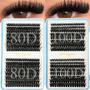 High Capacity False Eyelashes, 80D/100D, D Curl, Fluffy Style, Non-Toxic, DIY Extension, Ideal for Daily Use, Parties, Travel, Gifts