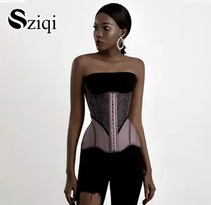 Sziqi Waist Trainer for Women, Medium Rise 15-Buckle Postpartum Belt - Fashionable Tummy Control & Body Shaping, Wisteria Violet