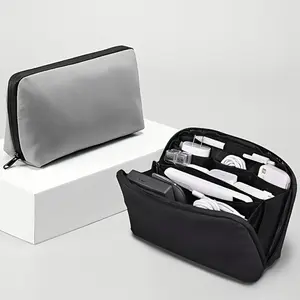 Portable Digital Accessories Organizer Bag, Available in Black and Gray, Travel Electronics Storage Pouch for Action Camera Gear, Chargers, USB Drives and Cable Management