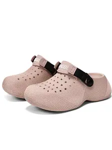 Unisex Breathable Holey Thick Sole Shoes, Sporty Breathable Clogs, Adjustable Strap Design, Eva Material, Lightweight & Comfortable, All Seasons, Outdoor Use, Eva Beach Slippers