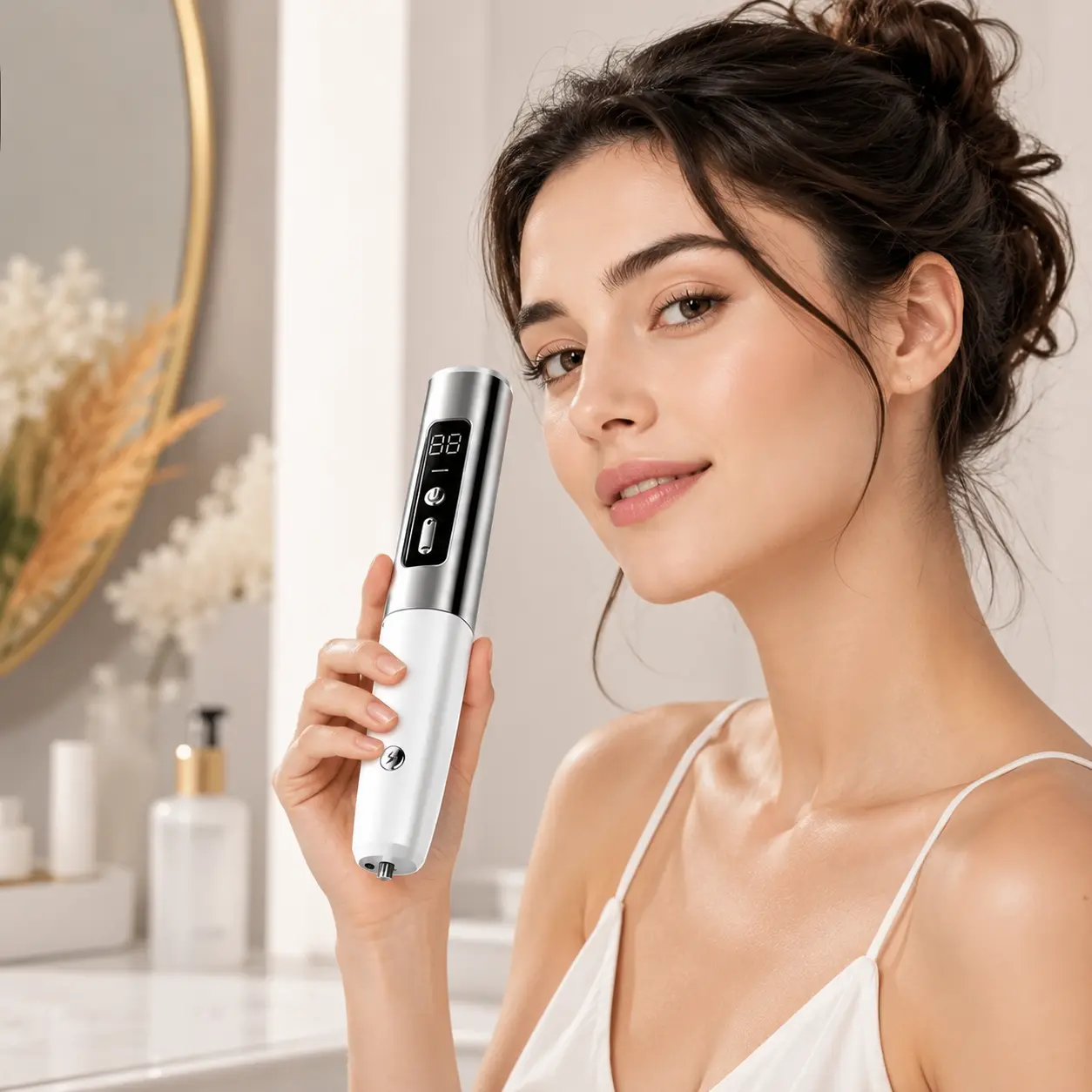 Exfoliating Beauty Pen - Adjustable Dead Skin Care & Skin Smoothing Tool with Mixed Replacement Accessories, Rechargeable, Includes Guidance for Charging/Turning On, Cartridge Selection & Correct Installation for Daily Use, Charging And Turning On The Pen