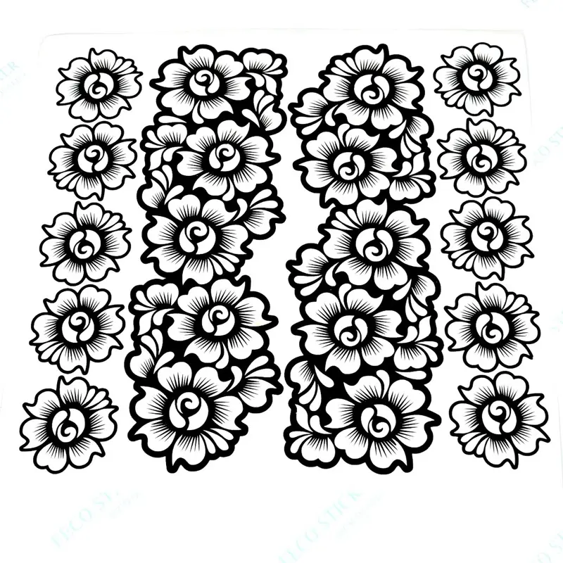 Henna Temporary Tattoo Stencils - Unique Backhand, Finger Designs, Compatible with Henna Paste, Glitter, Ideal for Festivals, Weddings