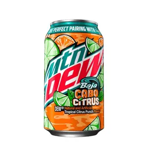 Mountain Dew Baja Cabo Citrus Tropical Citrus Punch Flavor 12oz Can