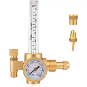 Argon Carbon Dioxide Regulator with CGA-580 Interface 0-4000 PSI Gas Pressure Regulator Suitable for TIG MIG Welding Machine High Flow Precision Suitable for Argon Welding Gas