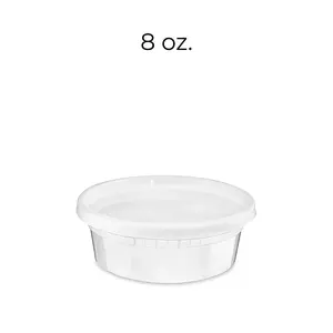 8 oz. Deli Food Storage Containers With Airtight Lids – 100 Pcs/Carton
