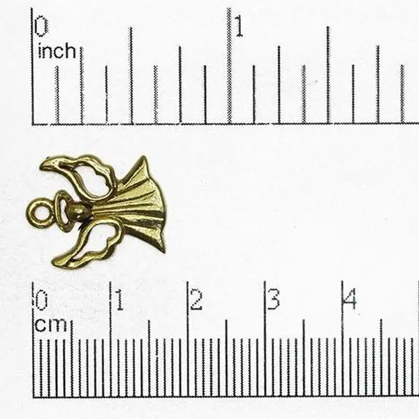 18mm x 13mm Open Wing Angel Charm - Made of Pewter - Sold Individually - CBS2336