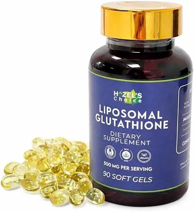 HAZEL'S Choice Liposomal Glutathione 500mg | 90 Soft Gels | Vegan, Non-GMO, Lactose-Free | Soft Gel Format