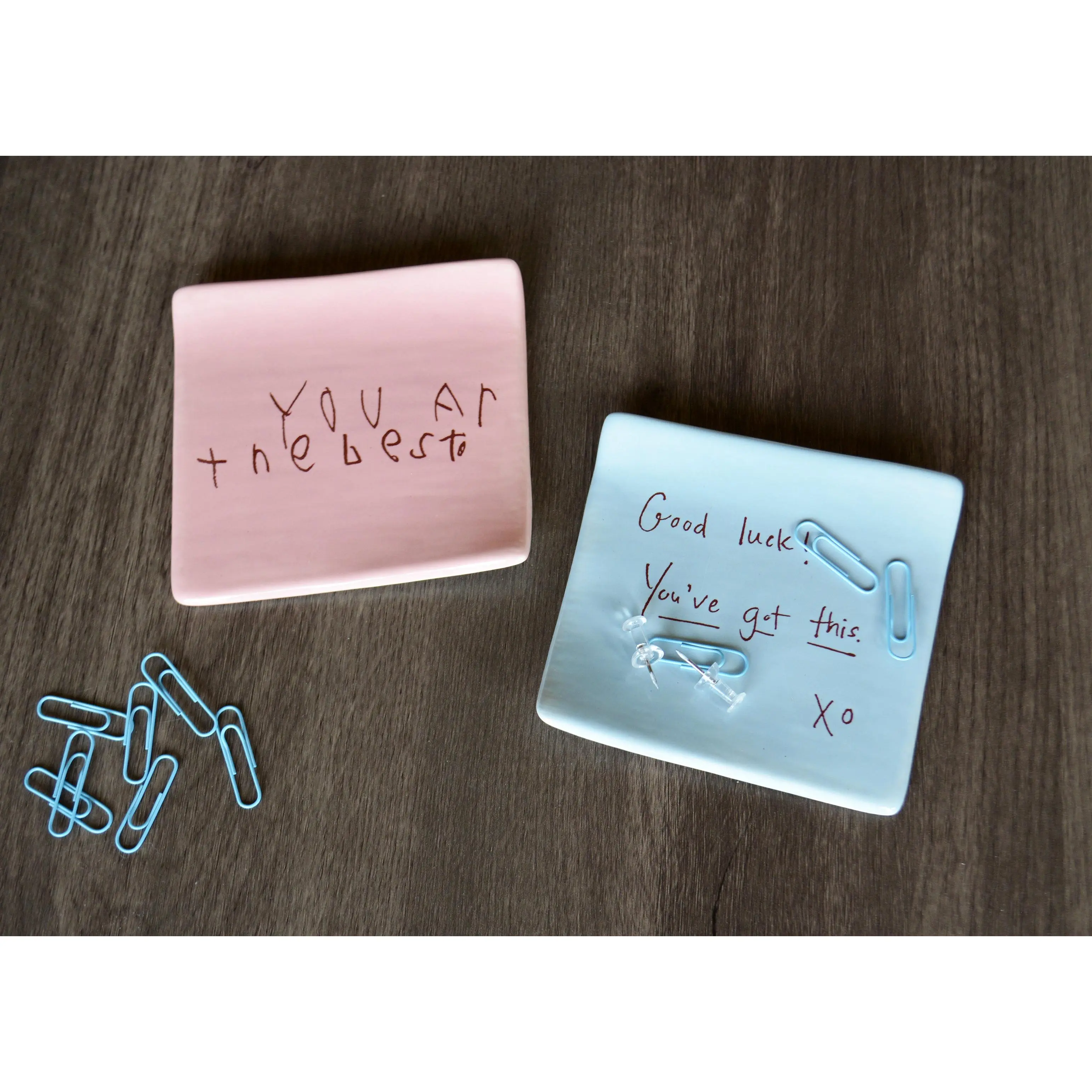Personalized Ceramic Post-It Sticky Note Dish - Custom Handwritten Keepsake - Unique Handwriting Wedding, Memorial or Friendship Gift
