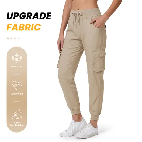 YSENTO Women's Casual Sweatpants Lightweight Hiking Cargo Pants Outdoor Quick Dry Travel Joggers Elastic Waist Buttom Multi Pockets  #deals for you #outdoorfun