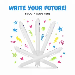 6pcs Gel Pens Quick Dry Black/Blue Ink Minimalist 0.5mm Fine Point Premium Retractable Rolling Ball Smooth Writing for School Supplies Office